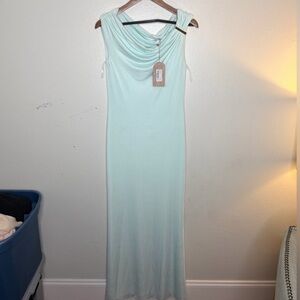 Elegant Mint Green Sleeveless Dress
